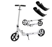 2-in-1 Foldable Scooter for Teens with Two Wheels Adjustable Handlebar Smooth Ride Snow Scooter for 3-15 years old Boys and Girls Ideal Outdoor Sports