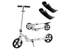 2-in-1 Foldable Scooters for Kids 8-12 with Two Wheels Adjustable Handlebar Smooth Ride Two Wheel Sled for 3-15 years old Boys and Girls Ideal Outdoor Sports