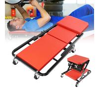 2-in-1 Folding Car Creeper and Seat, 36 Inch Garage Creepers, Mechanics Creeper Stool, Padded Crawler Board with 6 Rotatable Wheels, Under Car Trolley, Maximum Load 150kg, for Home Garage Workshop