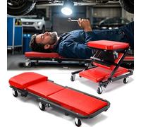 2-in-1 Folding Car Creeper & Seat, 36" Padded Car Crawler & Mechanic Stool