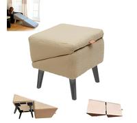 2-in-1 Folding Pet Ottoman & Stairs, Convertible Dog Ramp for Indoor Outdoor Use, Supports Large Small Dogs for Couch Bed Access