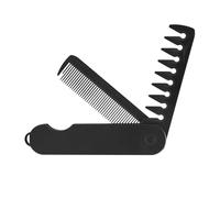 2-in-1 Folding Pocket Comb for Men - Fine Tooth & Wide Tooth Beard Combs - Flip Design Travel Comb for Hair, Mustache & Beard Grooming - Portable Styling Tool (Black)
