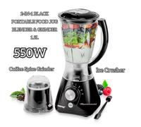 2 in 1 Food Jug Blender 550W Ice Crusher, Mill,Coffee/Spice Grinder Black
