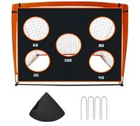 2 in 1 Football Goal for Kids, 150 * 120cm Foldable Pop Up Soccer Net with Score Targets, Kids Football Training Equipement with 5 Target Ranges, 4 Ground Nails and Carry Bag for Beach, Backyard