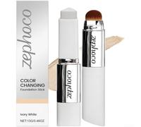 2 in 1 for Color Changing Foundation Applicator with Adaptive Match for Natural Finish - Hydrating Tool 14cm(Off White)