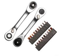 2-in-1 For Mini 1/4 Inch Ratchet Wrench Featuring Reversible Left Right Control and 20 Bit Options for Mechanical Adjustments (21 piece set)