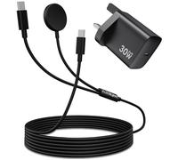 2 in 1 for Samsung Watch Charger, 30W USB C Fast Charger Compatible with Galaxy Watch 8/8 Classic/Ultra/7/6/6 Classic/5 Pro/5/4/4 classic/3/Active2/FE & Galaxy S25/S24/S23/S22/21/20 & for iPhone 16/15