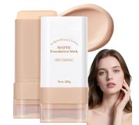 2-in-1 Foundation Stick with Concealer&Brush,Full Coverage Foundation Stick for Women,Matte Foun/dation Sti/ck with Brush,Waterproof,Hydrating Tinted Moisturiser,Even Skin Tone(#3 Warm Beige)