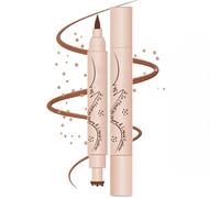 2-in-1 Freckle and Eyebrow Eyeliner Stamp Pen with Dual Sponge Tips - Quick-Dry Waterproof Makeup Tool for Natural Long Lasting Faux Brows and Defined Precision Application