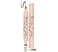 2-in-1 Freckle Pen & Eyeliner Stamp - Ultra Fine Sponge Tip, 6 Natural Spots for Realistic Sun-Kissed Faux Freckles | Waterproof, All-Day Wear Formula for Daily Makeup and Festivals - 2.0 Medium