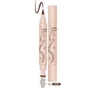 2-in-1 Freckle Pen & Eyeliner Stamp - Ultra Fine Sponge Tip, 6 Natural Spots for Realistic Sun-Kissed Faux Freckles | Waterproof, All-Day Wear Formula for Daily Makeup and Festivals - 4.0 Espresso