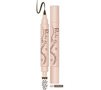 2-in-1 Freckle Pen & Eyeliner Stamp - Ultra Fine Sponge Tip, 6 Natural Spots for Realistic Sun-Kissed Faux Freckles | Waterproof, All-Day Wear Formula for Daily Makeup and Festivals - 3.0 Dark