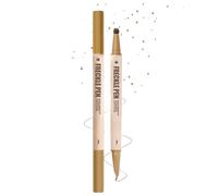 2 in 1 Freckle Pen Pro - Waterproof Dual Head Freckle Stamp and Professional Liquid Eyeliner With Precise Brush Tip, Long-Lasting Natural Fake Freckles Makeup for All Skin Types (1 Light Brown)
