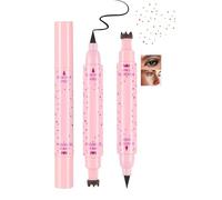 2-in-1 Freckle Stamp & Black Liquid Eyeliner Pen - Waterproof & Long-Lasting Soft Spot Pen for Natural Lifelike Freckles and Precise Eye Makeup, Easy to use & Beginner-friendly( Dark Brown-1PCS)