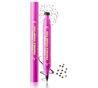 2 in 1 Freckle Stamp Pen & Liquid Eyeliner - Waterproof Long-Lasting Quick Dry Makeup Tool - Easy Dot Marker for Natural Faux Freckles & Eye Looks (Deep chocolate brown #F4)