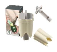 [2-in-1 fruit and vegetable core remover] Pepper apple core removal tool - rotating core, serrated edge, superimposed storage, color box/bag optional (green/beige)