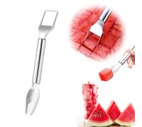 2-in-1 Fruit Cutter, 2025 New Watermelon Fruit Slicer, Practical Stainless Steel Watermelon Fork Slicer Tool, Melon Cutter Easy Using for Home Party Camping Kitchen Gadget (1PCS)