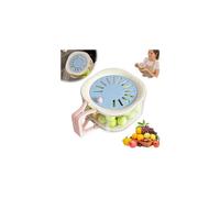 2 in 1 Fruit Strainer Container with Lid,Fruit Vegetable Washing Bowl with Strainer, Foldable Handle Drain Basket, Drainer Container With Lid,Berry Lettuce Keeper for Fridge Refrigerator Organization