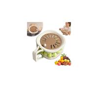 2 in 1 Fruit Strainer Container with Lid,Fruit Vegetable Washing Bowl with Strainer, Foldable Handle Drain Basket, Drainer Container With Lid,Berry Lettuce Keeper for Fridge Refrigerator Organization