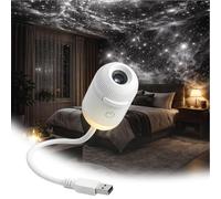 2-in-1 Galaxy Projector Night Light, 5 Sliding Films USB Star Projector - 360° Rotatable, Adjustable Brightness for Bedroom Ceiling Wall Car Decor - Mini Night Light for Kids Adults