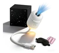 2-in-1 Galaxy Projector Night Light, Multifunctional Portable Starry Sky Night Light Projector with with 3/6/10/12 Sliding Projection Films, Adjustable Brightness, USB Power for Bedroom (1 Slides)