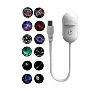 2-in-1 Galaxy Projector Night Light with 12 Sliding Projection Films, Adjustable Brightness 360° Rotating Design,Portable USB Starry Sky Night Light Projector,Mini LED Wall Lamp for Car Home (White)
