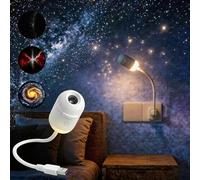 2-in-1 Galaxy Projector Night Light with 3 Projection Films,360° Rotating Starry Sky Projector,USB Galaxy Projector LED Lamp,HD Milky Way Mood Lighting for Bedroom Car,Nebula Ceiling Decor Gift