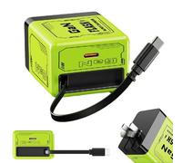 2-in-1 Gan Compatible with 120w Fast Charger, USB C GaN Charger, Fast Chargers Module with Retractable Cable, USB C Charging Block, Foldable Fast Charging Block for Phone, Laptops (Green)