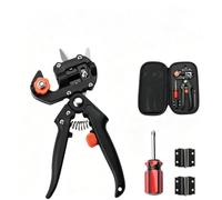 2-in-1 Garden Grafting Tool Kit - Heavy Duty Pruning Shears, Grafting Knife & 3 Blades for Fruit Trees, Vines, Branches - Professional Cutting Tool for Gardeners B Style