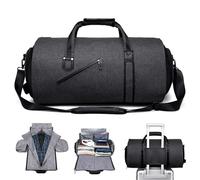 2 in 1 Garment Rack Bag - Suit Bag for Travelling with Shoulder Strap | Travel Clothes Convertible Suit to Cap | Wear Wheel Clothes | Weekender |