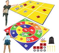 2-in-1 Giant Easter Bean Bag Toss & Large Tic Tac Toe Outdoor Games for Kids Adults-4.5ft Giant Outside Lawn Yard Camping Field Day Games for Kid Family-Backyard Fun Carnival Easter Party Giant Games