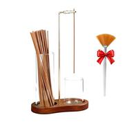 2 In 1 Glass Incense Holder,Upside Down Burner,Ash Catcher & Sticks Storage with Wooden Base,for Home,Yoga Studio&Meditation Room (2)