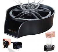 2-in-1 Glass Rinser & Sink Sprayer Attachment - High Pressure Cup Washer for Kitchen Sink - Matte Black Bottle Cleaner -Stainless Steel Cup Cleaner (Fits Standard Counter Holes)