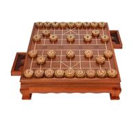 2-In-1 Go, Chess, Backgammon Boards, Reversible Double Sided Board Set With Drawer, Practicing Patience, Arithmetic, Global Control, Thinking, Imagination, Recalling-E-54.5 * 49.5 * 14.5cm
