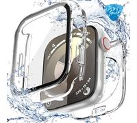 [2 in 1] Goton Waterproof Hard Case with Tempered Glass Compatible with Apple Watch Series 9 Series 8 Series 7 45mm, 360° Ultra-Thin Protective Cover for iWatch Screen Protector