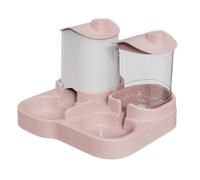 2-in-1 Gravity Dog Cat Feeder and Water Dispenser, Gravity-Fed Pet Food Feeder and Waterer Combo for Small and Medium Pets Cats Dogs, Large Capacity & Washable (Pink)