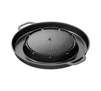 2 in 1 Grill Pan Hotpots - Aluminum Alloy Non Stick Skillet | Portable BBQ Griddle Cookware, Stove Oven Cooking Pan for Barbecue Camping, Smoker Kitchen Table Dining and Outdoor Meals