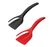 2 in 1 Grip and Flip Spatula Tongs | Egg Flipper Tong, Fried Egg Flipper, Pancake Fish French Toast Omelet Making Cooking Tools, 2 in 1 Frying Tongs Flip Tongs for Egg Steak Frying Turn Grill (2PCS)