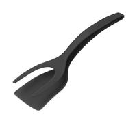 2 in 1 Grip and Flip Spatula Tongs | Egg Flipper Tong, Fried Egg Flipper, Pancake Fish French Toast Omelet Making Cooking Tools, 2 in 1 Frying Tongs Flip Tongs for Egg Steak Frying Turn Grill (Black)