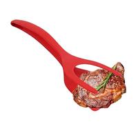 2-in-1 Grip and Flip Spatula Tongs - Essential Cooking Tool for Flipping Eggs, Fish, Steak - Make Pancakes, French Toast, Omelets - Easy Flip Design for Frying, Grilling, and Cooking (Red)