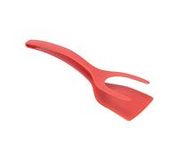 2 in 1 Grip and Flipping Spatula Tongs Nylon Kitchen Pancake Spatula Egg Flipper Tong Pancake Fish French Toast Omelet Making for Home Kitchen Cooking Tool Red