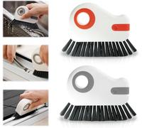 2 in 1 Groove Cleaning Brush Window Track Cleaning Tools, 2PCS Multifunction Window Track Cleaning Brush With Hidden Scraper, Groove Cleaning Brush for Window Seal Sliding Door Track (Orange+Gray)