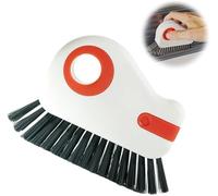 2 in 1 Groove Cleaning Brush Window Track Cleaning Tools Multipurpose Hard Bristle Crevice Cleaning Brush with Hidden Scraper, Shutter Door Window Track Kitchen Cleaning Kit (Orange)