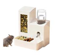 2 in 1 Guinea Pig Food Water Dispenser, 2026 New No-Drip Automatic Dispenser, Rabbit Water Bottle Leak-Proof for Guinea Pig Cage, Chinchilla, Ferret, Hamster Small Animal Waterer (White)