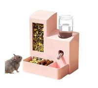 2 in 1 Guinea Pig Food Water Dispenser, 2026 New No-Drip Automatic Dispenser, Rabbit Water Bottle Leak-Proof for Guinea Pig Cage, Chinchilla, Ferret, Hamster Small Animal Waterer (Pink)
