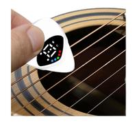 2 in 1 Guitar Tuner and Guitar Pick, Digital Guitar Pick with LED Display & 12 Equal Temperaments Musical Note, CR2016 Battery & ABS Design, for Guitars, Bass, Ukulele