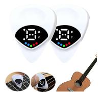 2 In 1 Guitar Tuner and Guitar Pick, Digital Guitar Pick with LED Screen Display, 0.6mm Thickness, 12 Equal Temperaments Musical Note, Efficient Tuning, Perfect Guitar Gifts (2pcs)