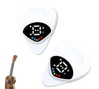2 In 1 Guitar Tuner and Guitar Pick, Digital Guitar Pick with LED Screen Display,Guitar Pick Plectrum with 12 Equal Temperaments Musical Note(2pcs)