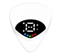 2 in 1 Guitar Tuner and Guitar Pick,Digital Guitar Pick with LED Screen Display,Guitar Pick Plectrum with 12 Equal Temperaments Musical Note, Efficient Tuning, Guitars Gifts