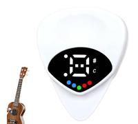 2 In 1 Guitar Tuner and Guitar Pick, Digital Guitar Pick with LED Screen Display, Guitar Pick Plectrum with 12 Equal Temperaments Musical Note, 0.6mm Thickness, Efficient Tuning (2)
